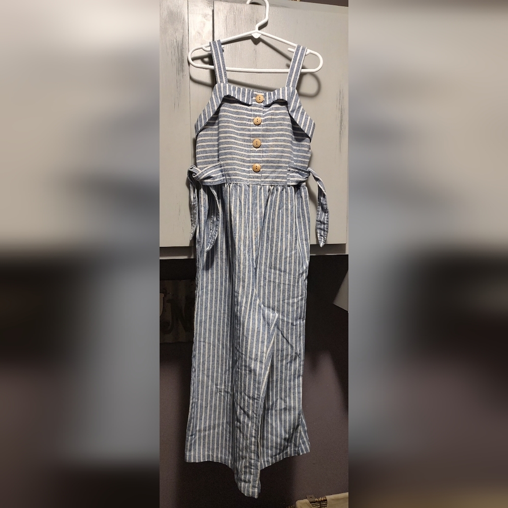 Striped pants romper